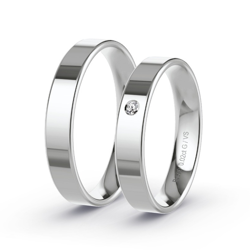 Wedding Rings Palladium - 0.02ct Diamonds - Model N°1001 Wedding Rings Palladium - 0.02ct Diamonds - Model N°1001