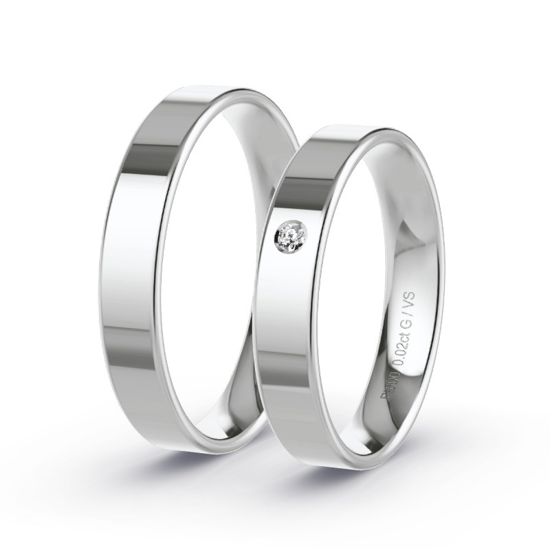 Wedding Rings Platinum content - 0.02ct Diamonds - Model N°1001 Wedding Rings Platinum content - 0.02ct Diamonds - Model N°1001