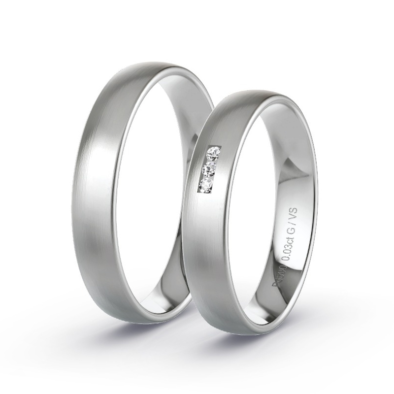 Wedding Rings Palladium - 0.03ct Diamonds - Model N°1005 Wedding Rings Palladium - 0.03ct Diamonds - Model N°1005