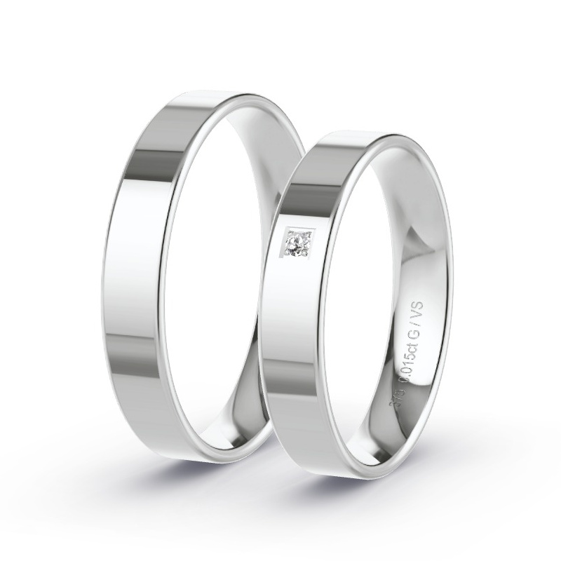 Wedding Rings White Gold - 0.015ct Diamonds - Model N°1007 Wedding Rings White Gold - 0.015ct Diamonds - Model N°1007