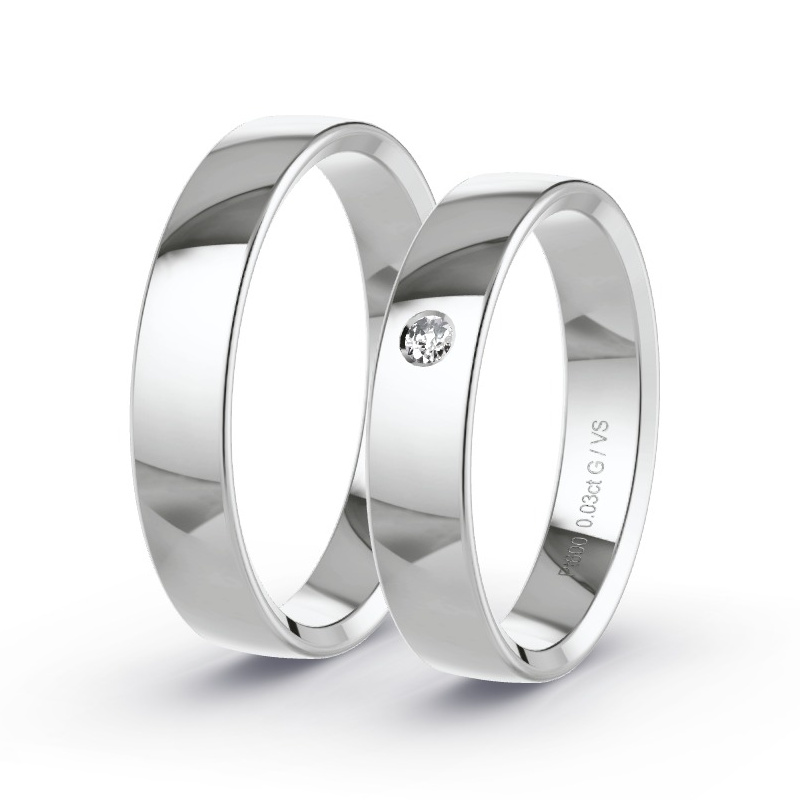 Wedding Rings Platinum content - 0.03ct Diamonds - Model N°1009 Wedding Rings Platinum content - 0.03ct Diamonds - Model N°1009