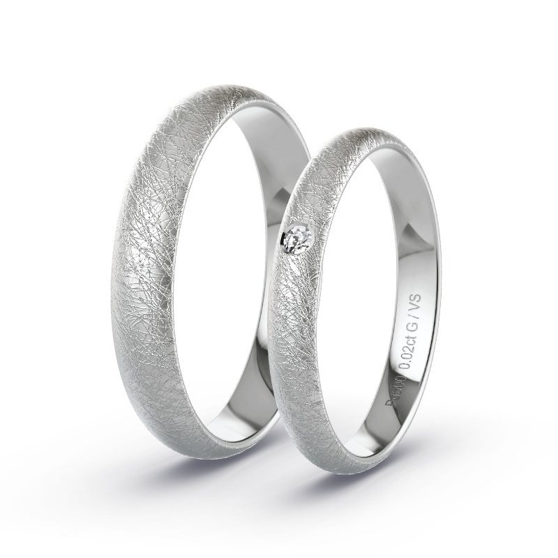 Wedding Rings Palladium - 0.02ct Diamonds - Model N°1011 Wedding Rings Palladium - 0.02ct Diamonds - Model N°1011
