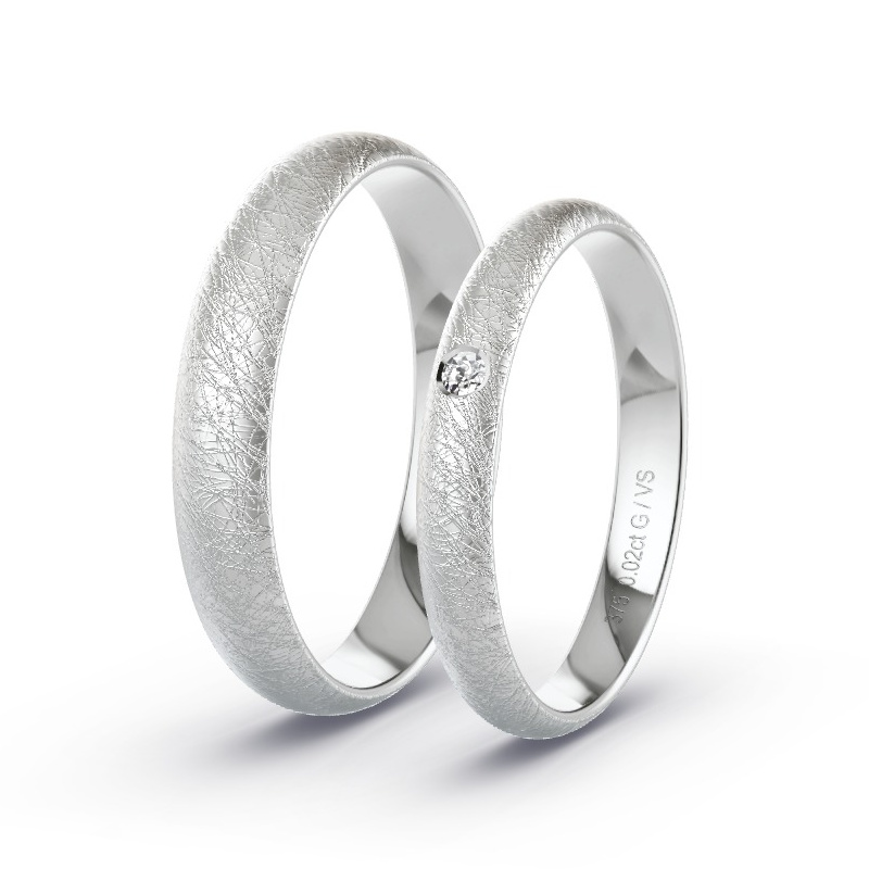 Wedding Rings White Gold - 0.02ct Diamonds - Model N°1011 Wedding Rings White Gold - 0.02ct Diamonds - Model N°1011