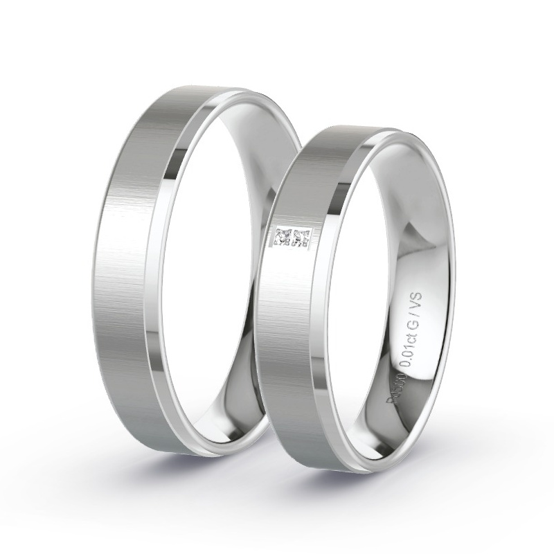 Wedding Rings Palladium - 0.02ct Diamonds - Model N°1012 Wedding Rings Palladium - 0.02ct Diamonds - Model N°1012