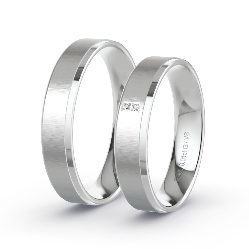 Wedding Rings Platinum content - 0.02ct Diamonds - Model N°1012 Wedding Rings Platinum content - 0.02ct Diamonds - Model N°1012