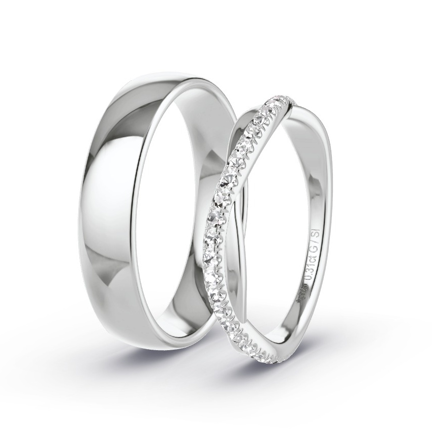 Wedding Rings Silver - 0.31ct Diamonds - Model N°1020