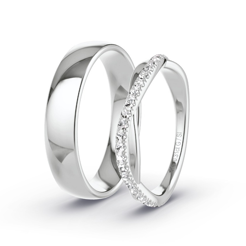 Wedding Rings White Gold - 0.31ct Diamonds - Model N°1020 Wedding Rings White Gold - 0.31ct Diamonds - Model N°1020