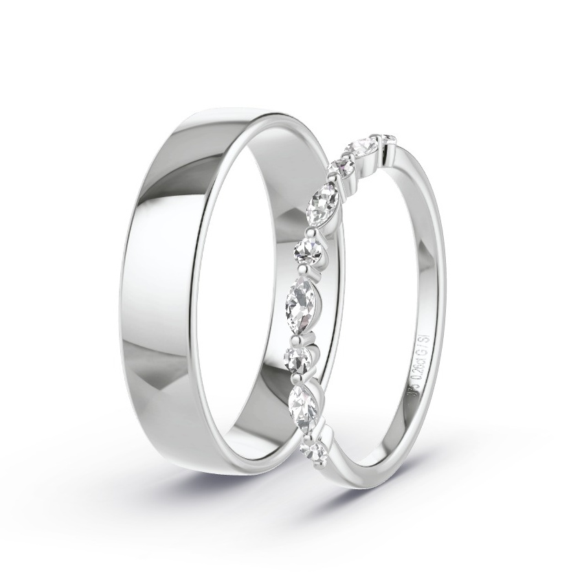 Wedding Rings White Gold - 0.26ct Diamonds - Model N°1021 Wedding Rings White Gold - 0.26ct Diamonds - Model N°1021