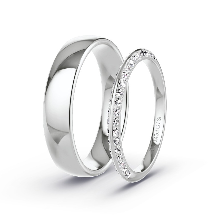 Wedding Rings White Gold - 0.42ct Diamonds - Model N°1022 Wedding Rings White Gold - 0.42ct Diamonds - Model N°1022