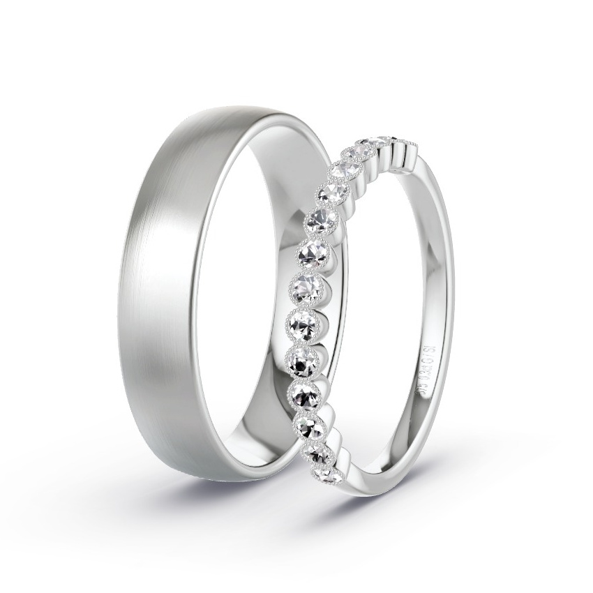 Wedding Rings White Gold - 0.30ct Diamonds - Model N°1029 Wedding Rings White Gold - 0.30ct Diamonds - Model N°1029
