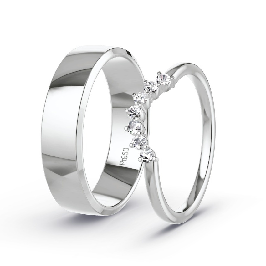 Wedding Rings Platinum - 0.10ct Diamonds - Model N°1033 Wedding Rings Platinum - 0.10ct Diamonds - Model N°1033