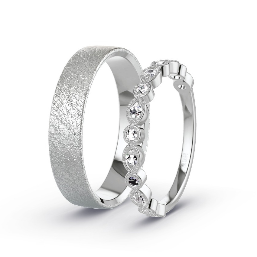 Wedding Rings Palladium - 0.24ct Diamonds - Model N°1035 Wedding Rings Palladium - 0.24ct Diamonds - Model N°1035
