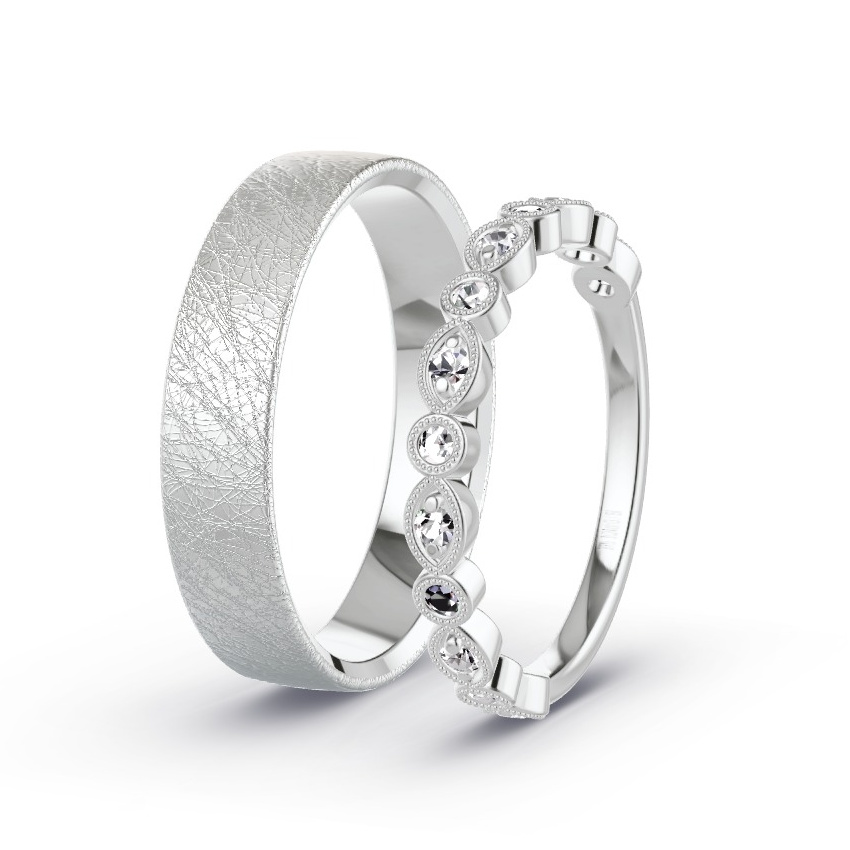Wedding Rings White Gold - 0.24ct Diamonds - Model N°1035 Wedding Rings White Gold - 0.24ct Diamonds - Model N°1035