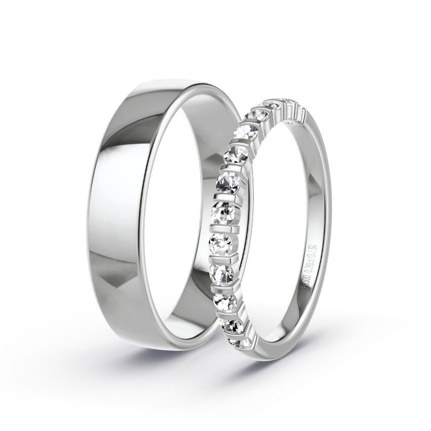 Wedding Rings Palladium - 0.39ct Diamonds - Model N°1039 Wedding Rings Palladium - 0.39ct Diamonds - Model N°1039