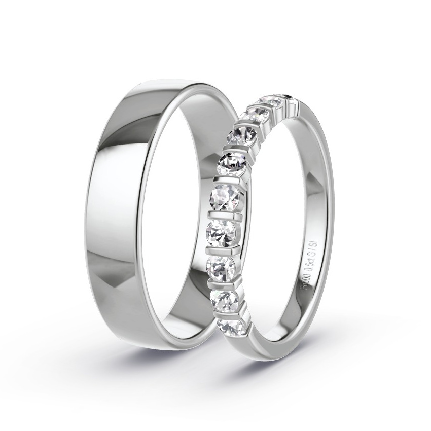 Wedding Rings Palladium - 0.50ct Diamonds - Model N°1040 Wedding Rings Palladium - 0.50ct Diamonds - Model N°1040