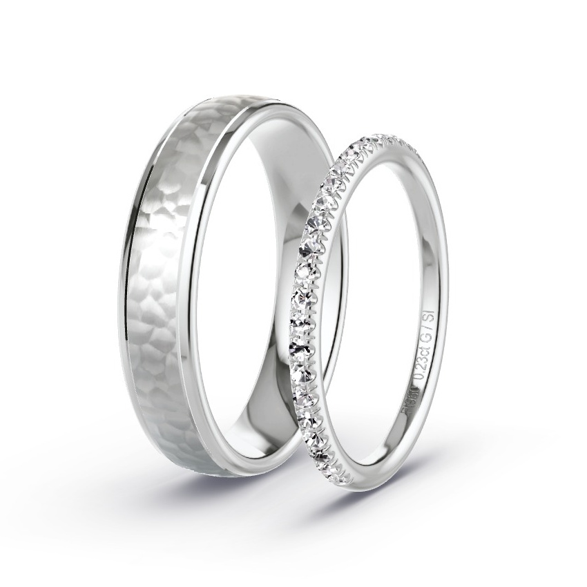 Wedding Rings Platinum - 0.23ct Diamonds - Model N°1044 Wedding Rings Platinum - 0.23ct Diamonds - Model N°1044