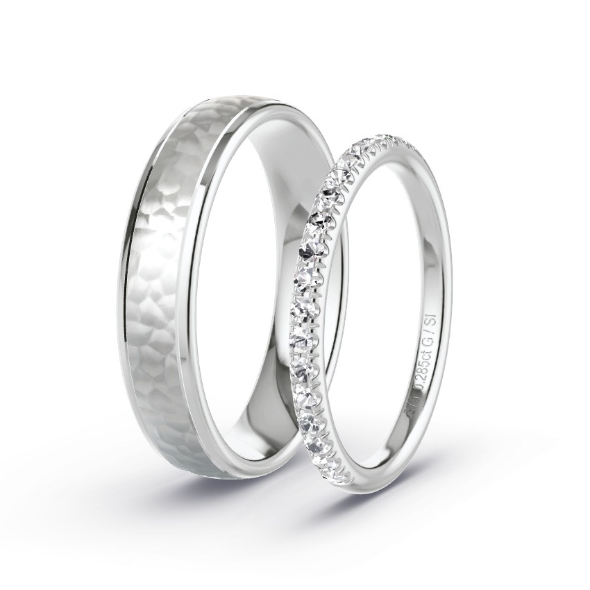 Wedding Rings White Gold - 0.285ct Diamonds - Model N°1045 Wedding Rings White Gold - 0.285ct Diamonds - Model N°1045