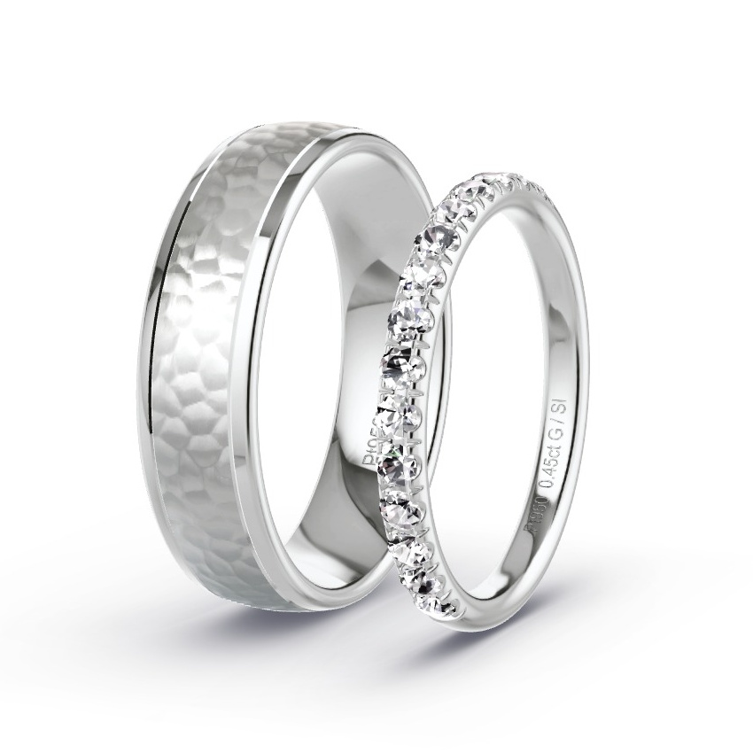 Wedding Rings Platinum - 0.45ct Diamonds - Model N°1046 Wedding Rings Platinum - 0.45ct Diamonds - Model N°1046