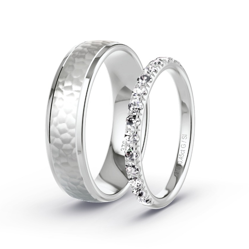 Wedding Rings White Gold - 0.45ct Diamonds - Model N°1046 Wedding Rings White Gold - 0.45ct Diamonds - Model N°1046
