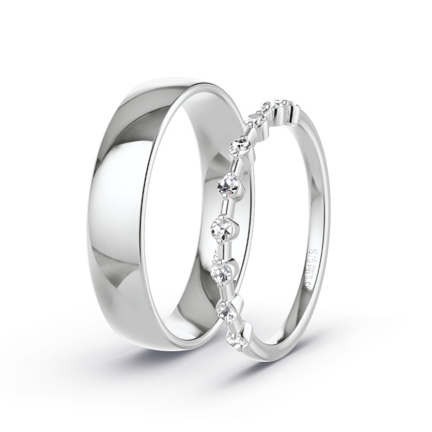 Wedding Rings White Gold - 0.18ct Diamonds - Model N°1047 Wedding Rings White Gold - 0.18ct Diamonds - Model N°1047