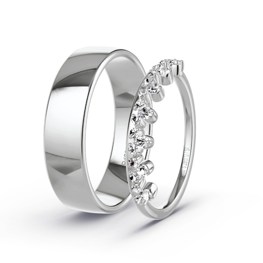 Wedding Rings Palladium - 0.28ct Diamonds - Model N°1048 Wedding Rings Palladium - 0.28ct Diamonds - Model N°1048