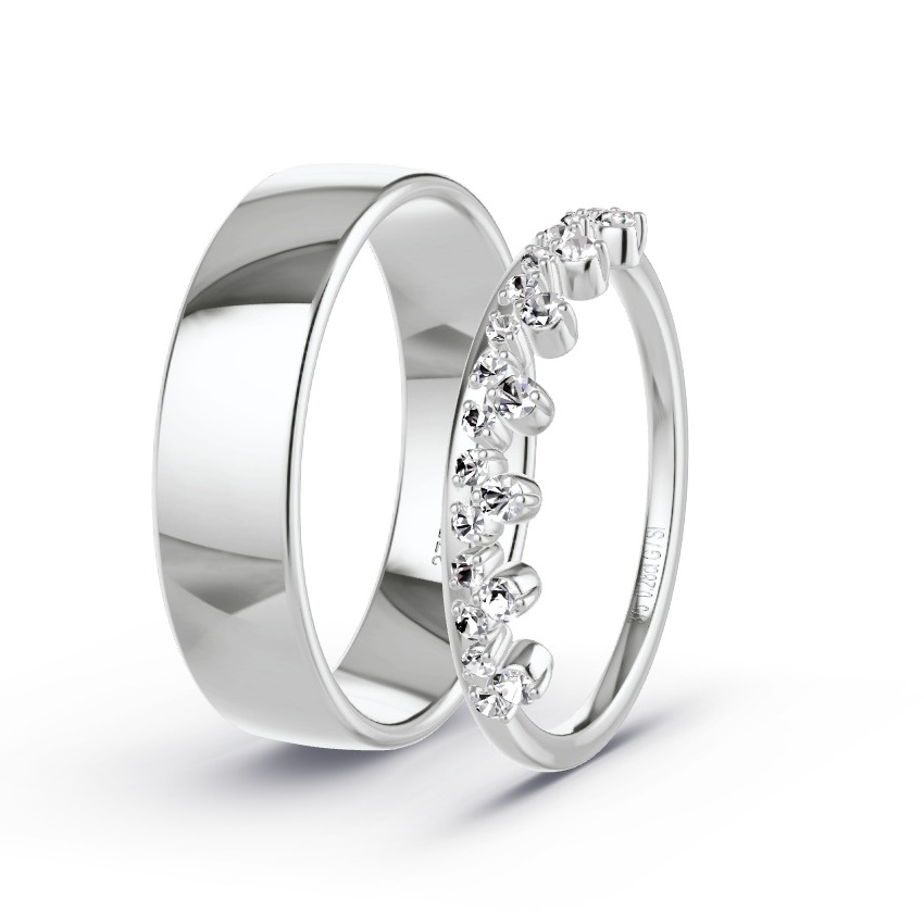 Wedding Rings White Gold - 0.28ct Diamonds - Model N°1048 Wedding Rings White Gold - 0.28ct Diamonds - Model N°1048