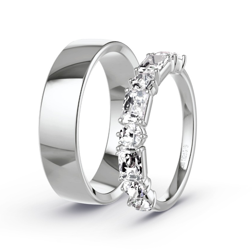 Wedding Rings Palladium - 1.62ct Diamonds - Model N°1049 Wedding Rings Palladium - 1.62ct Diamonds - Model N°1049