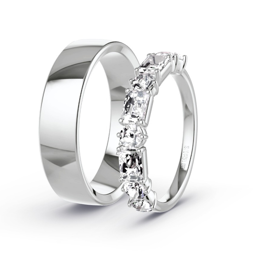 Wedding Rings Platinum - 1.62ct Diamonds - Model N°1049 Wedding Rings Platinum - 1.62ct Diamonds - Model N°1049