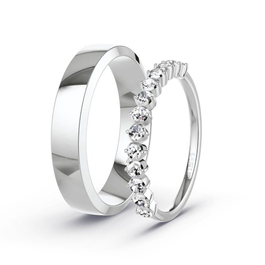 Wedding Rings Platinum - 0.39ct Diamonds - Model N°1050 Wedding Rings Platinum - 0.39ct Diamonds - Model N°1050
