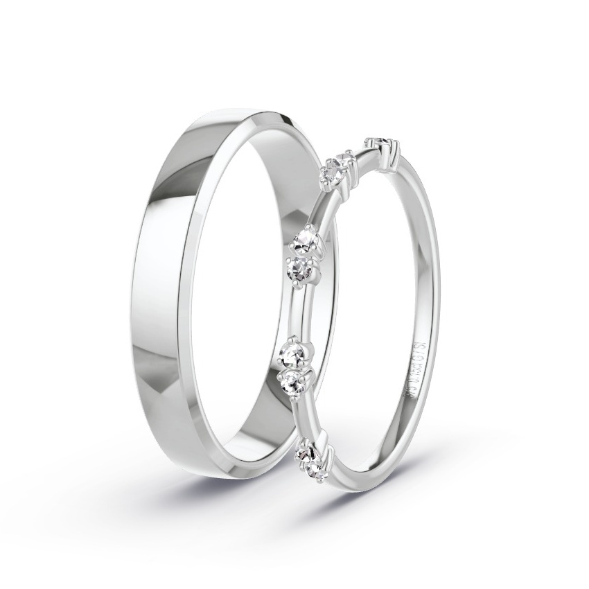 Wedding Rings White Gold - 0.15ct Diamonds - Model N°1055 Wedding Rings White Gold - 0.15ct Diamonds - Model N°1055