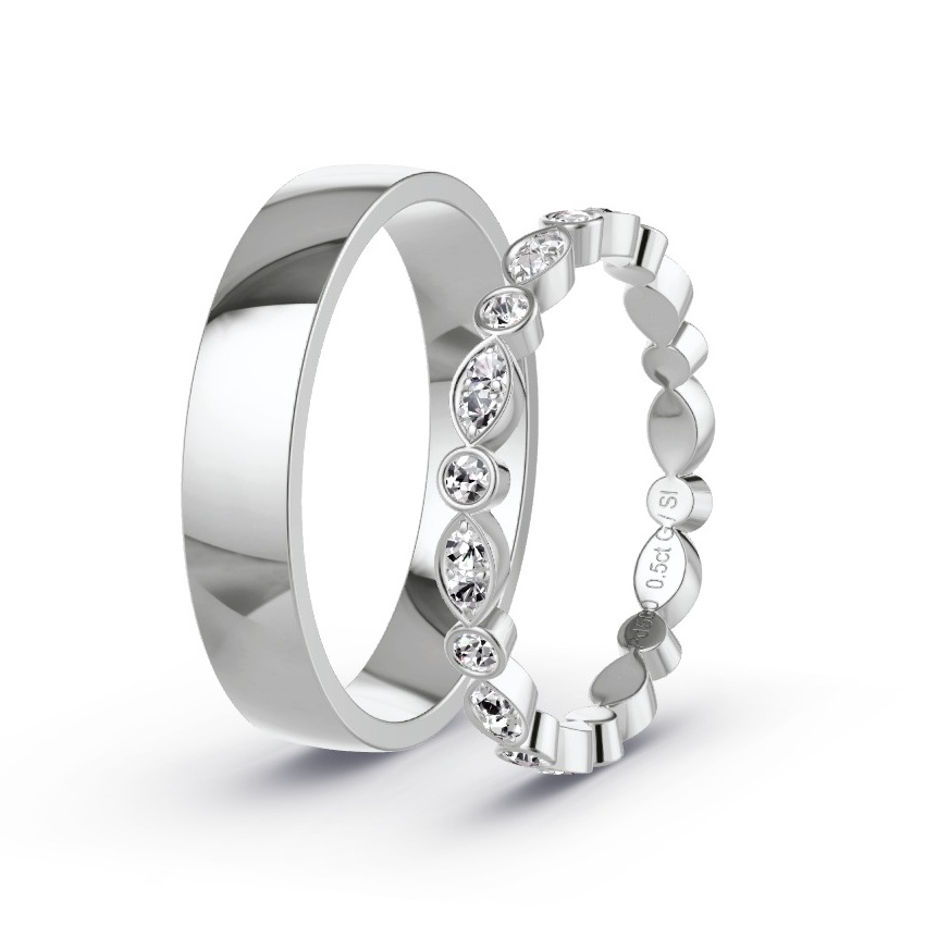 Wedding Rings Palladium - 0.50ct Diamonds - Model N°1056 Wedding Rings Palladium - 0.50ct Diamonds - Model N°1056