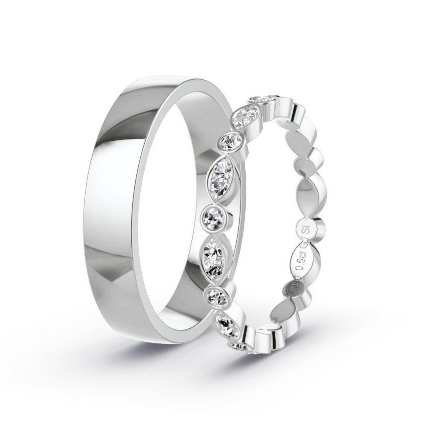 Wedding Rings Platinum - 0.50ct Diamonds - Model N°1056 Wedding Rings Platinum - 0.50ct Diamonds - Model N°1056