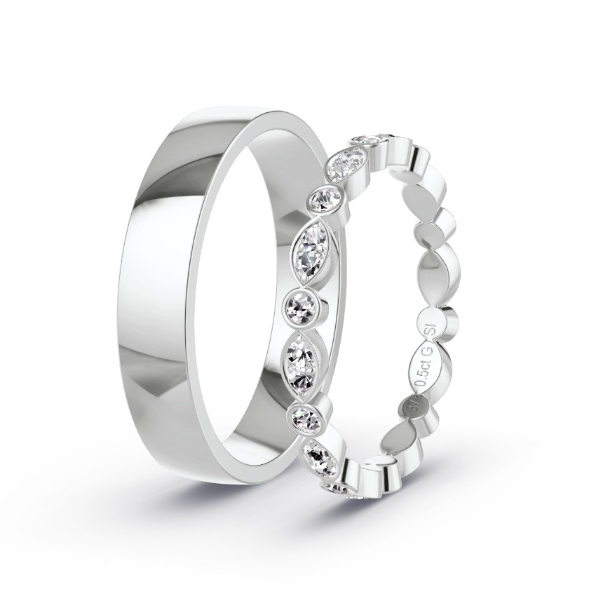 Wedding Rings White Gold - 0.50ct Diamonds - Model N°1056 Wedding Rings White Gold - 0.50ct Diamonds - Model N°1056