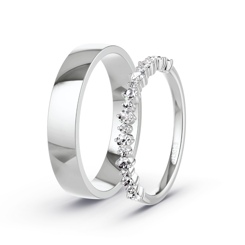 Wedding Rings White Gold - 0.39ct Diamonds - Model N°1057 Wedding Rings White Gold - 0.39ct Diamonds - Model N°1057