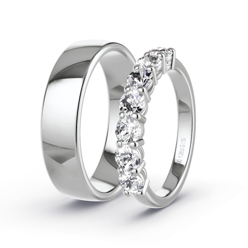 Wedding Rings Palladium - 1.26ct Diamonds - Model N°1060 Wedding Rings Palladium - 1.26ct Diamonds - Model N°1060