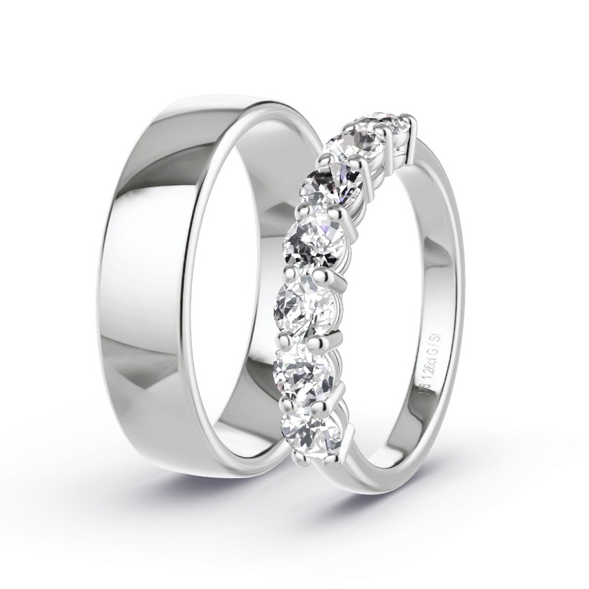 Wedding Rings White Gold - 1.26ct Diamonds - Model N°1060 Wedding Rings White Gold - 1.26ct Diamonds - Model N°1060