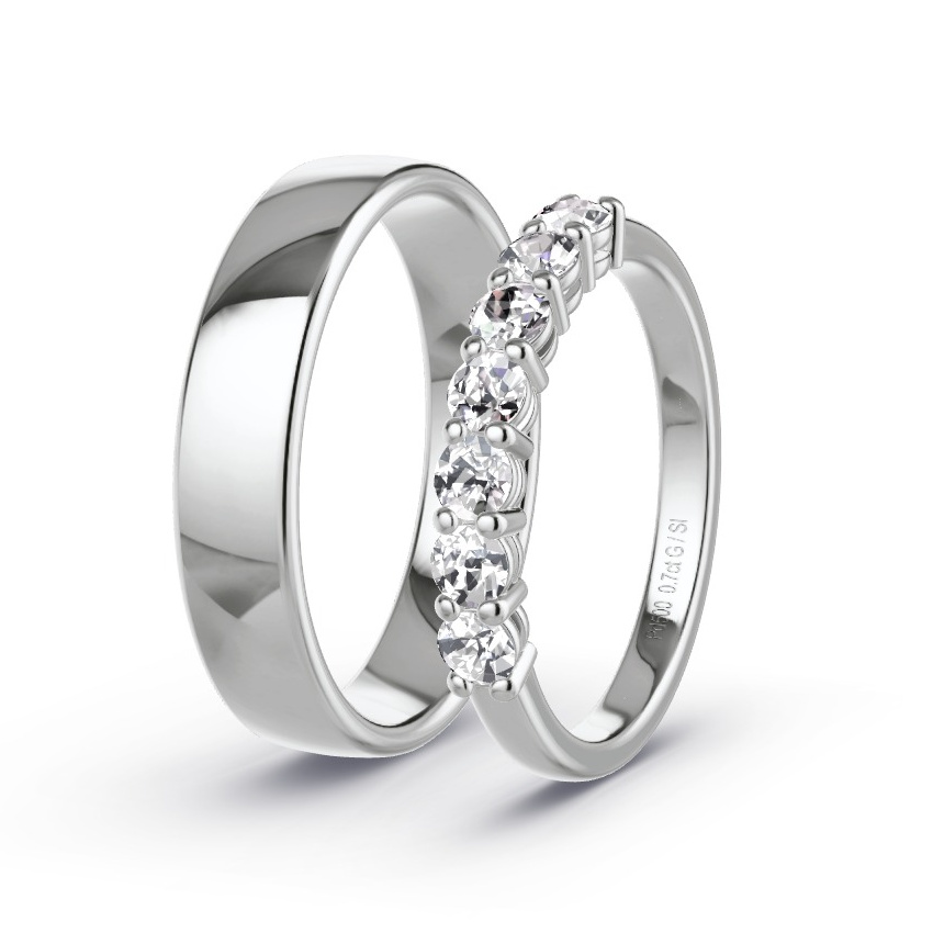 Wedding Rings Palladium - 0.70ct Diamonds - Model N°1061 Wedding Rings Palladium - 0.70ct Diamonds - Model N°1061