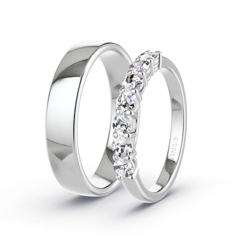 Wedding Rings White Gold - 0.70ct Diamonds - Model N°1061 Wedding Rings White Gold - 0.70ct Diamonds - Model N°1061