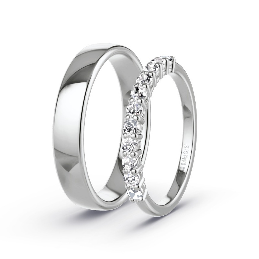 Wedding Rings Palladium - 0.44ct Diamonds - Model N°1062 Wedding Rings Palladium - 0.44ct Diamonds - Model N°1062