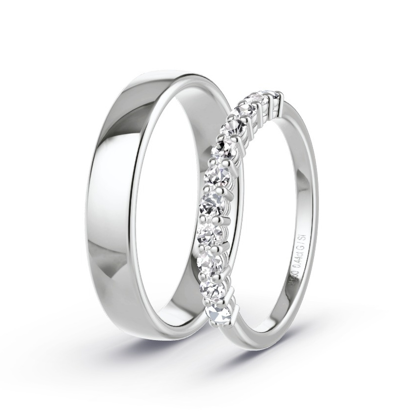 Wedding Rings Platinum - 0.44ct Diamonds - Model N°1062 Wedding Rings Platinum - 0.44ct Diamonds - Model N°1062