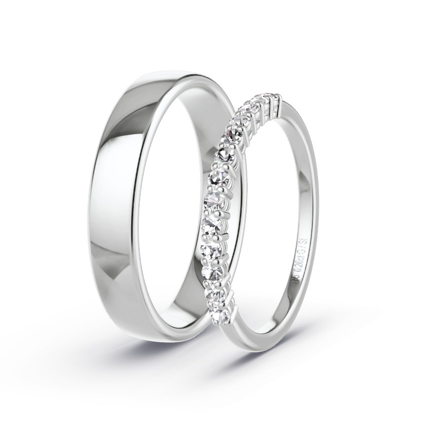 Wedding Rings White Gold - 0.26ct Diamonds - Model N°1063 Wedding Rings White Gold - 0.26ct Diamonds - Model N°1063