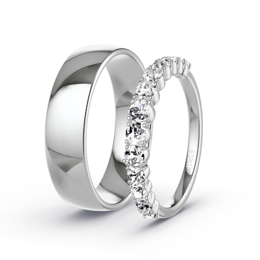 Wedding Rings Palladium - 0.74ct Diamonds - Model N°1066 Wedding Rings Palladium - 0.74ct Diamonds - Model N°1066