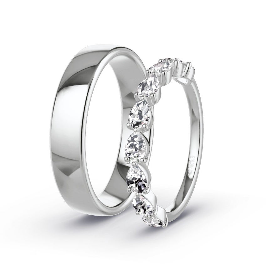 Wedding Rings Palladium - 1.08ct Diamonds - Model N°1070 Wedding Rings Palladium - 1.08ct Diamonds - Model N°1070