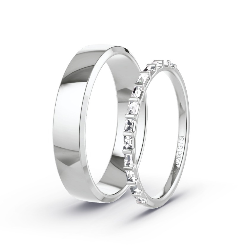 Wedding Rings White Gold - 0.26ct Diamonds - Model N°1071 Wedding Rings White Gold - 0.26ct Diamonds - Model N°1071