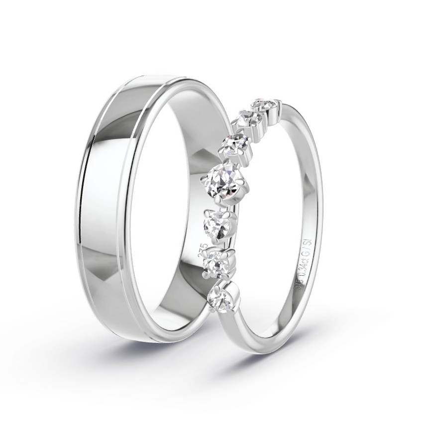Wedding Rings White Gold - 0.34ct Diamonds - Model N°1072