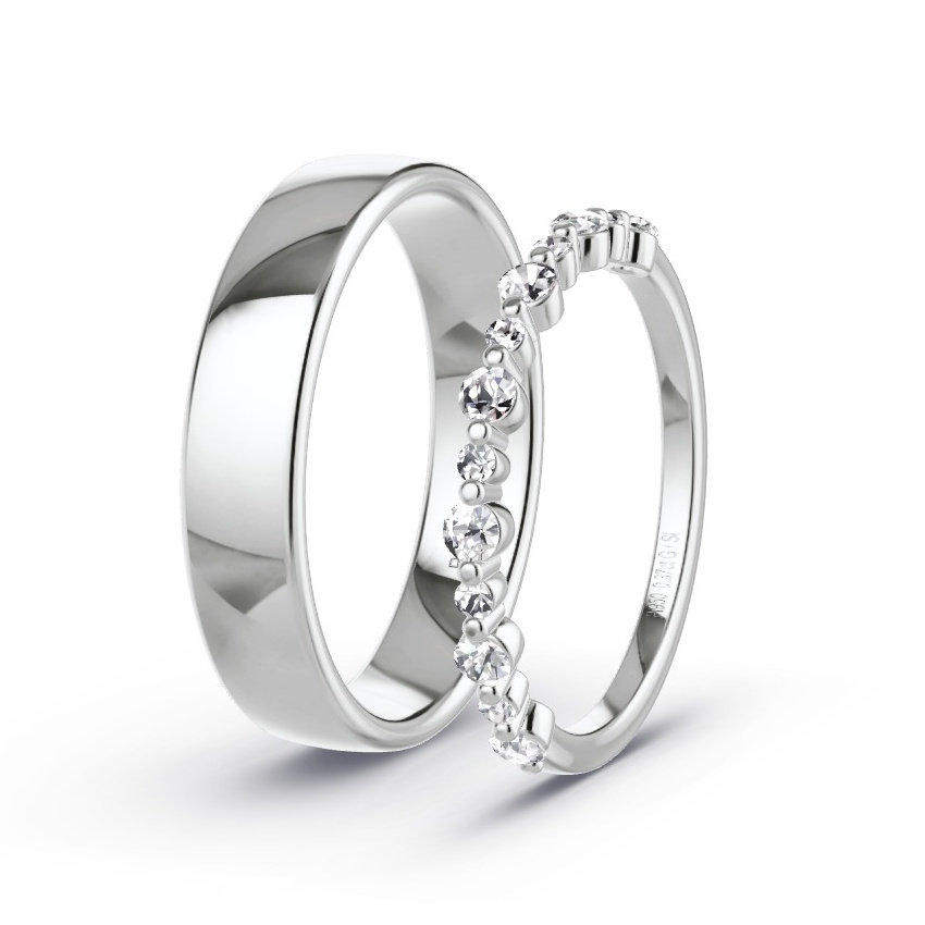 Wedding Rings Platinum - 0.37ct Diamonds - Model N°1076 Wedding Rings Platinum - 0.37ct Diamonds - Model N°1076