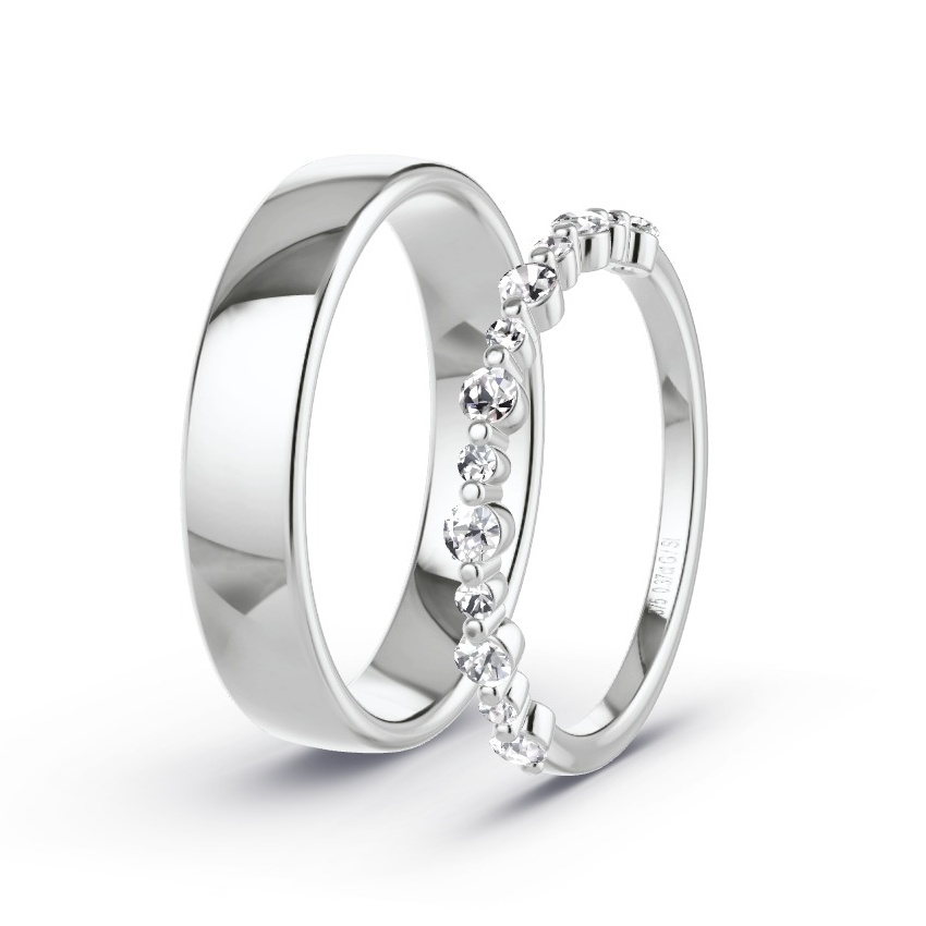 Wedding Rings White Gold - 0.37ct Diamonds - Model N°1076 Wedding Rings White Gold - 0.37ct Diamonds - Model N°1076