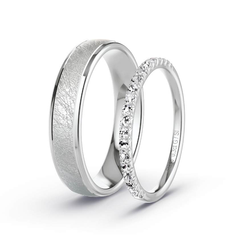 Wedding Rings Platinum - 0.30ct Diamonds - Model N°1077