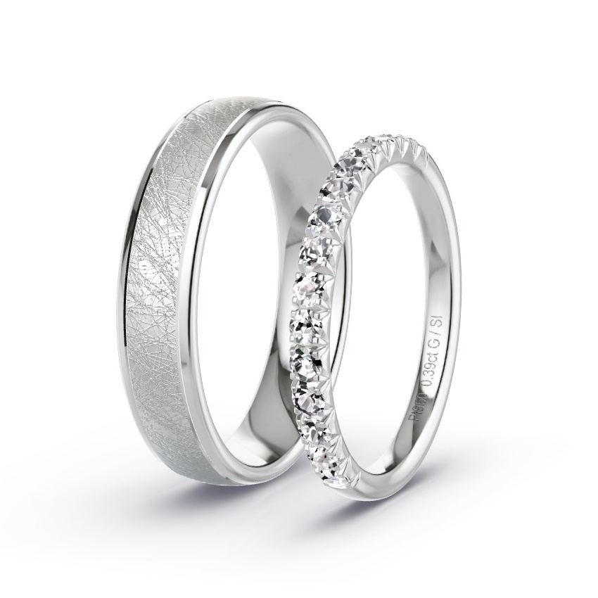 Wedding Rings Platinum - 0.39ct Diamonds - Model N°1079 Wedding Rings Platinum - 0.39ct Diamonds - Model N°1079