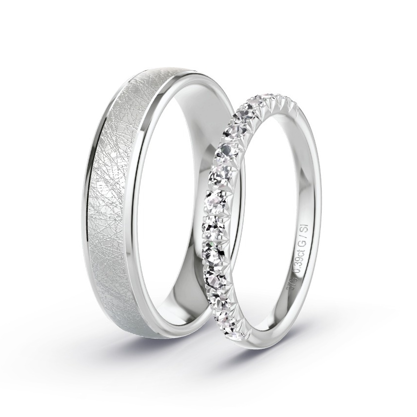 Wedding Rings White Gold - 0.39ct Diamonds - Model N°1079 Wedding Rings White Gold - 0.39ct Diamonds - Model N°1079